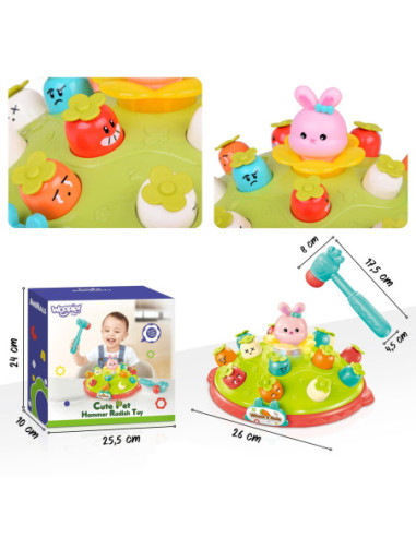 WOOPIE Interaktywna Gra Zręcznościowa Edukacyjna Uderz Młotkiem w Kreta