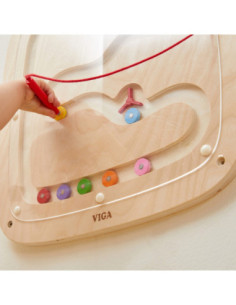 VIGA Drewniana Tablica Manipulacyjna Sensoryczna Przepływ Grawitacyjny 2