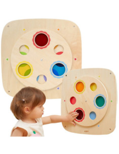 VIGA Drewniana Tablica Manipulacyjna Sensoryczna Mieszanie Kolorów