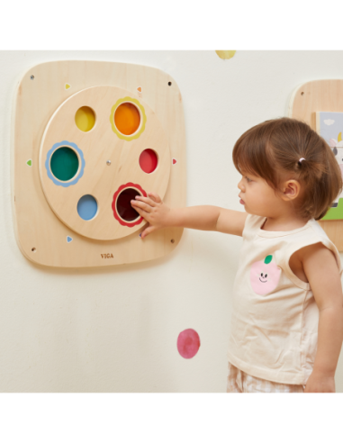 VIGA Drewniana Tablica Manipulacyjna Sensoryczna Mieszanie Kolorów