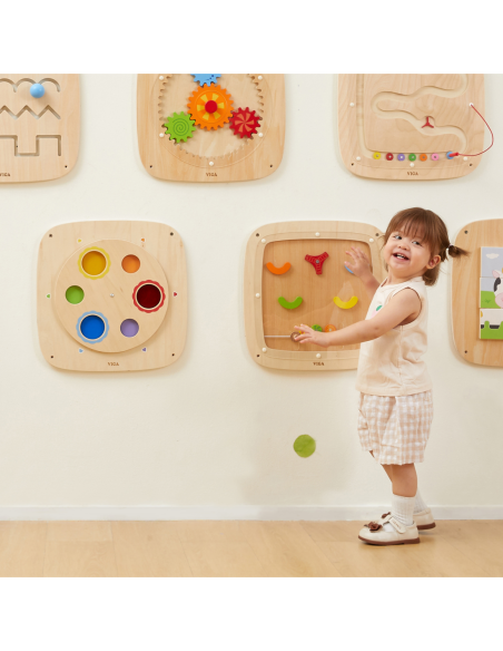 VIGA Drewniana Tablica Manipulacyjna Sensoryczna Mieszanie Kolorów