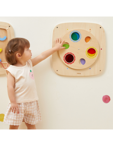 VIGA Drewniana Tablica Manipulacyjna Sensoryczna Mieszanie Kolorów