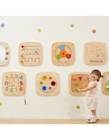 VIGA Drewniana Tablica Manipulacyjna Sensoryczna Nauka Liczenia Sorter