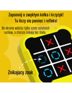 WOOPIE Gra Elektroniczna Kółko i Krzyżyk Logiczna Edukacyjna 4w1 2