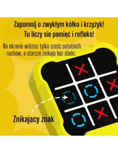 WOOPIE Gra Elektroniczna Kółko i Krzyżyk Logiczna Edukacyjna 4w1