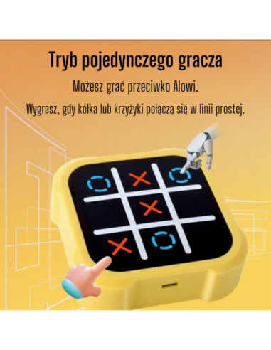WOOPIE Gra Elektroniczna Kółko i Krzyżyk Logiczna Edukacyjna 4w1