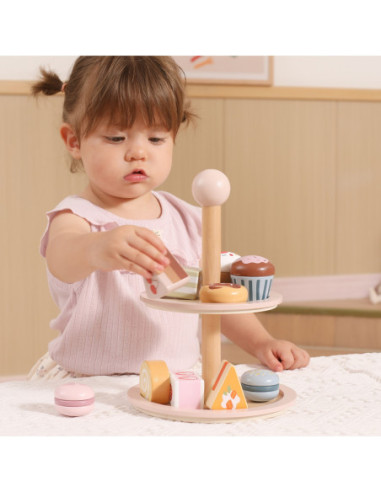 VIGA Drewniany Stojak na Ciasto z Akcesoriami