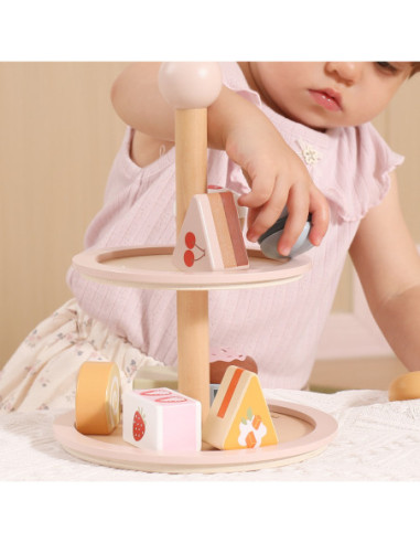 VIGA Drewniany Stojak na Ciasto z Akcesoriami