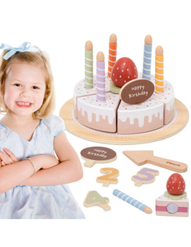 VIGA Drewniany Tort Urodzinowy do Krojenia