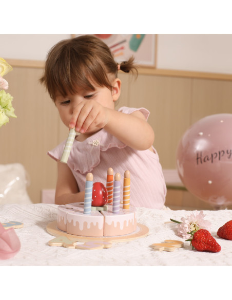 VIGA Drewniany Tort Urodzinowy do Krojenia