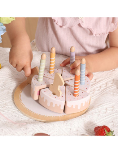 VIGA Drewniany Tort Urodzinowy do Krojenia