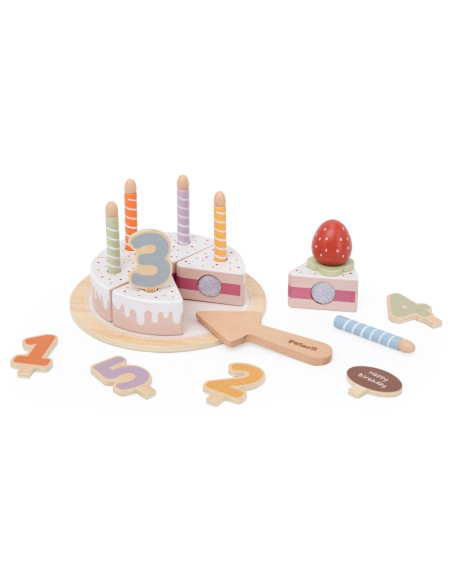 VIGA Drewniany Tort Urodzinowy do Krojenia