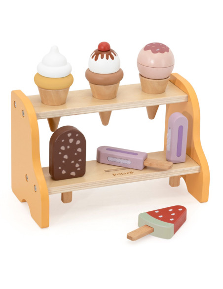 VIGA Drewniana Lodziarnia Sklepik Zestaw z Lodami 6 szt Lodów