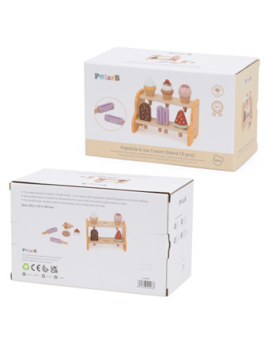 VIGA Drewniana Lodziarnia Sklepik Zestaw z Lodami 6 szt Lodów