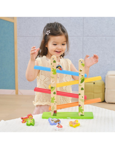 VIGA Drewniana Zjeżdżalnia dla Zwierzątek Dżungla 7 el.