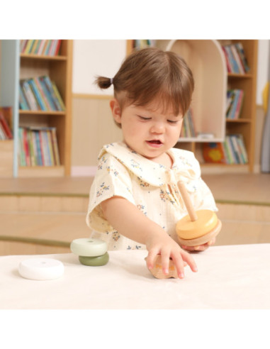 VIGA PolarB Drewniana Piramidka Edukacyjna - Ptaszek