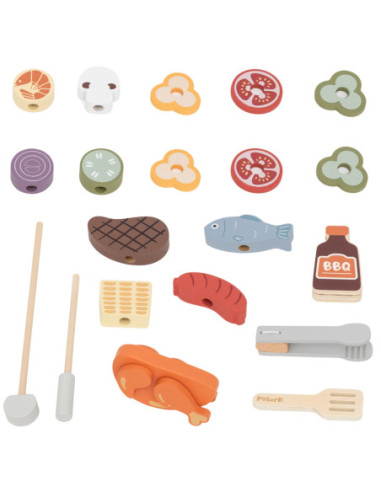 VIGA Drewniany Zestaw do Grillowania BBQ Grill