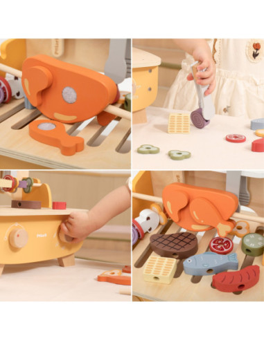 VIGA Drewniany Zestaw do Grillowania BBQ Grill