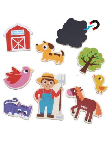 VIGA Magnetyczni Przyjaciele z Farmy 20 szt. Magnesów – Kreatywna Zabawa z Wiejskimi Zwierzątkami