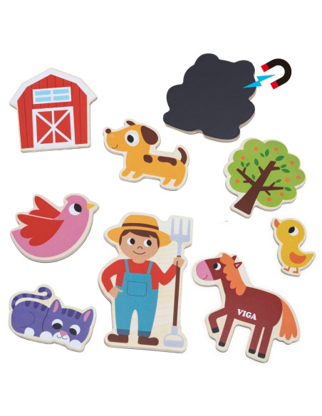 VIGA Magnetyczni Przyjaciele z Farmy 20 szt. Magnesów – Kreatywna Zabawa z Wiejskimi Zwierzątkami