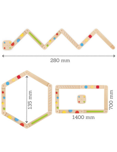 VIGA Drewniana Równoważnia Modułowa Tor Ścieżka Sensoryczna