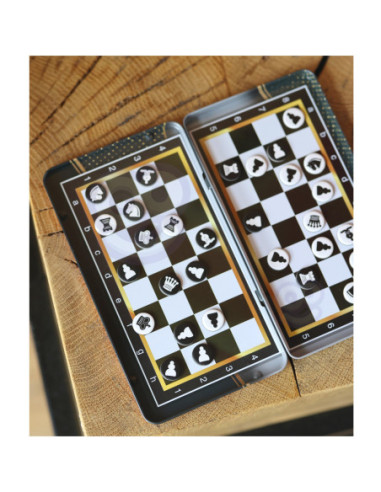 WOOPIE Szachy Warcaby Magnetyczne 2w1 Gra Podróżna Kieszonkowa