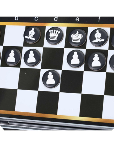 WOOPIE Szachy Warcaby Magnetyczne 2w1 Gra Podróżna Kieszonkowa