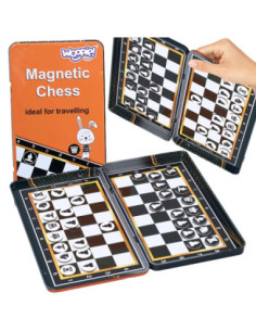 WOOPIE IQ Gra Szachy Warcaby Magnetyczne 2w1 Podróżna Kieszonkowa 10 sztuk
