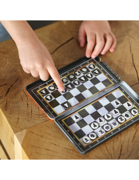 WOOPIE Szachy Warcaby Magnetyczne 2w1 Gra Podróżna Kieszonkowa