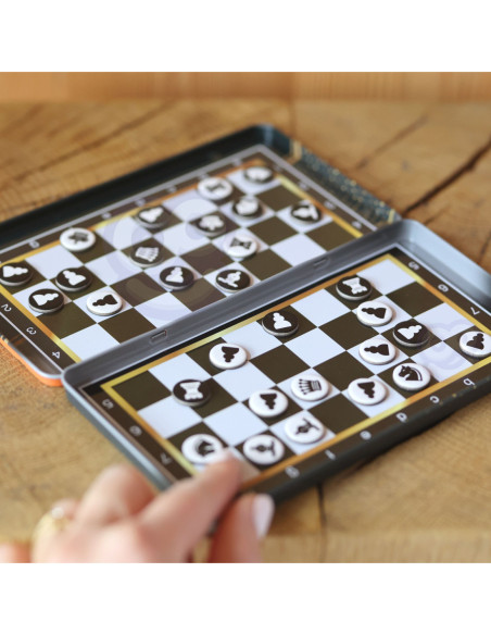 WOOPIE Szachy Warcaby Magnetyczne 2w1 Gra Podróżna Kieszonkowa