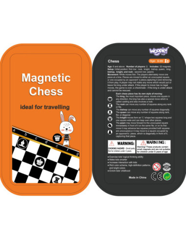 WOOPIE Szachy Warcaby Magnetyczne 2w1 Gra Podróżna Kieszonkowa