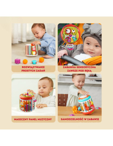 WOOPIE Walec Kostka Sensoryczna Interaktywny Bębenek