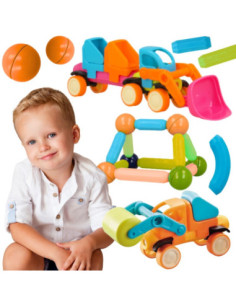 WOOPIE Magnetyczne Klocki Konstrukcyjne Pojazdy 52 el.