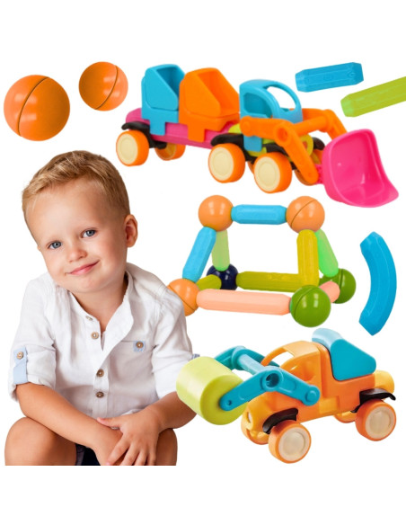 WOOPIE Magnetyczne Klocki Konstrukcyjne Pojazdy 52 el.