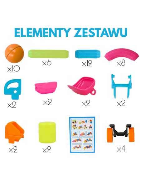 WOOPIE Magnetyczne Klocki Konstrukcyjne Pojazdy 52 el.