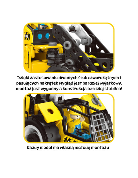 WOOPIE Zestaw Konstrukcyjny Pojazdy Budowlane 6w1 223 el.