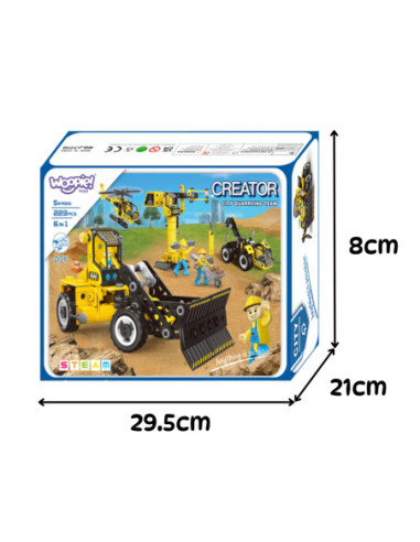 WOOPIE Zestaw Konstrukcyjny Pojazdy Budowlane 6w1 223 el.