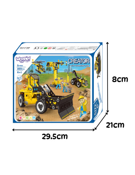 WOOPIE Zestaw Konstrukcyjny Pojazdy Budowlane 6w1 223 el.