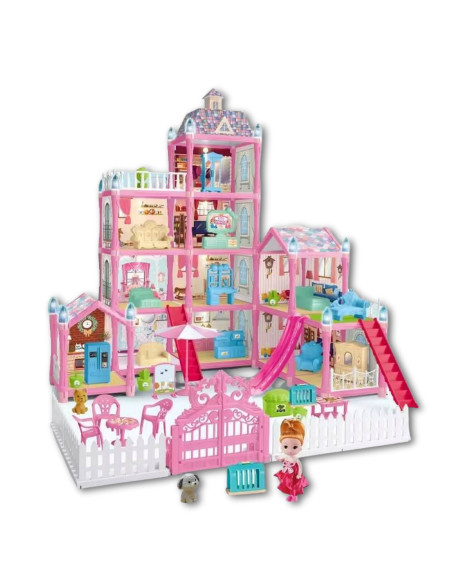 WOOPIE Domek dla Lalek Villa z Akcesoriami i Lalką Podświetlany 275el.