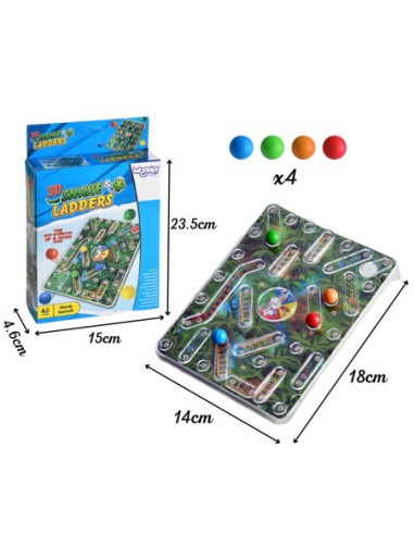 WOOPIE Klasyczna Gra Rodzinna Węże i Drabiny 3D