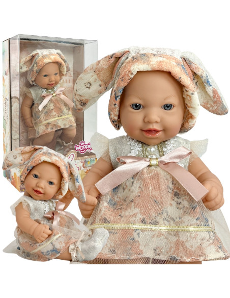 WOOPIE ROYAL Lalka Bobas 24 cm w Sukience i Czapeczce Króliczka