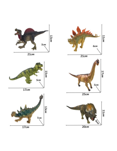 WOOPIE Zestaw Figurek Dinozaurów 6 Sztuk T-Rex