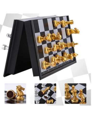 WOOPIE Szachy Magnetyczne Przenośne Złote Srebrne