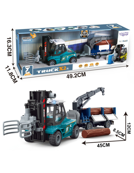 WOOPIE Wózek Widłowy Zaciskowy z Przyczepą Dźwięki Światła