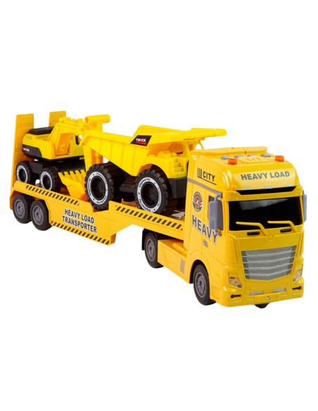 WOOPIE Samochód Laweta z Pojazdami Budowlanymi