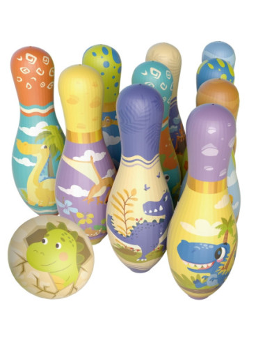 WOOPIE Gra Zręcznościowa Kręgle Dinozaury Zestaw 12el.