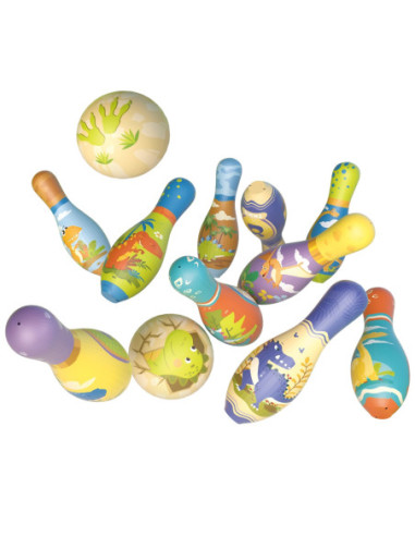 WOOPIE Gra Zręcznościowa Kręgle Dinozaury Zestaw 12el.