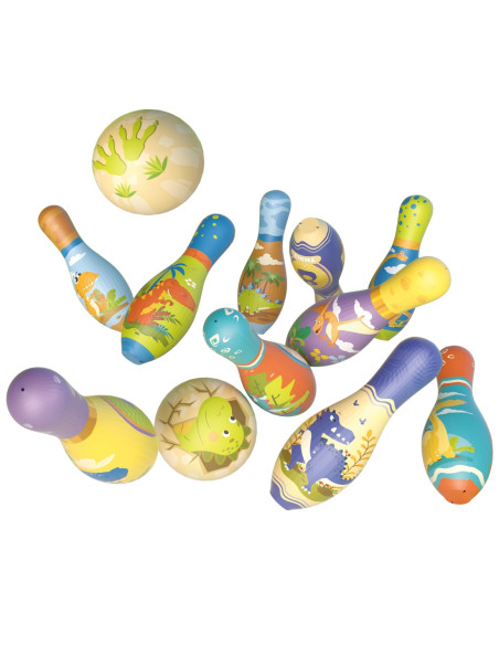 WOOPIE Gra Zręcznościowa Kręgle Dinozaury Zestaw 12el.