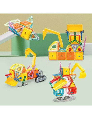 WOOPIE Klocki Magnetyczne 3D Pojazdy Zestaw 80el.