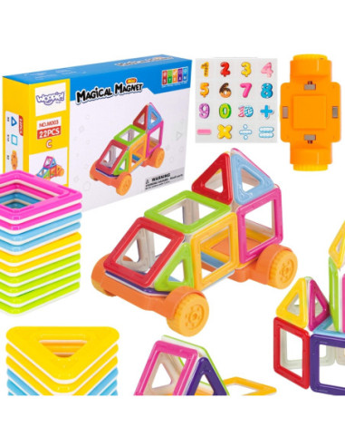 WOOPIE Klocki Magnetyczne Pojazd Mini Budowle 22el.